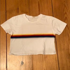 brandy Melville cropped rainbow stripe shirt